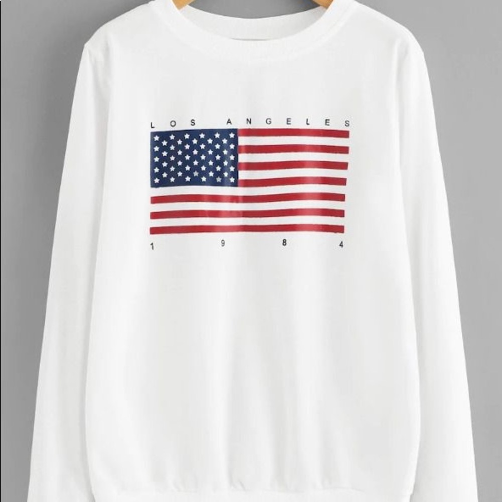 John Galt White Los Angeles Crewneck Sweatshirt